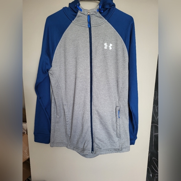 Under Armour Gray and Blue Zip-Up Jacket, Size Small - Picture 2 of 5